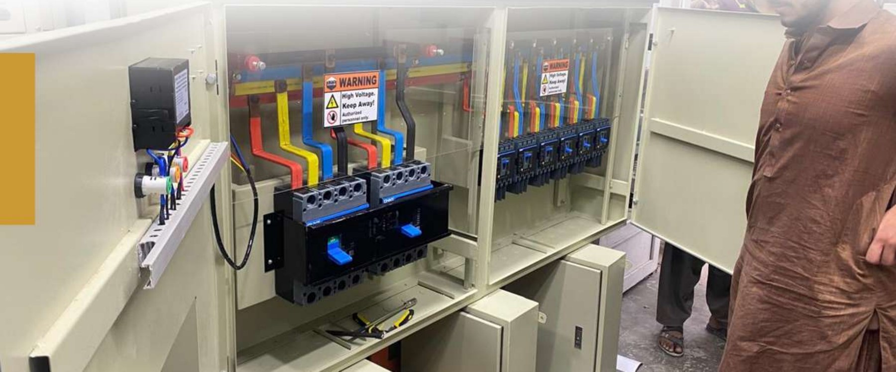 Busbar work inside a panel