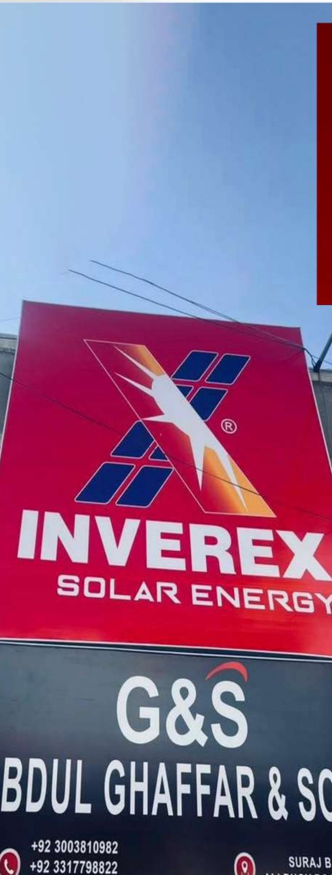 G&S Abdul Ghaffar and Sons Inverex solar storefront in Quetta